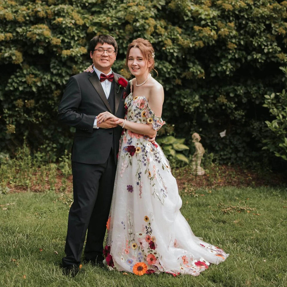 Thumbnail: Boho Floral Embroidered Wedding Dress – Off-Shoulder, Backless, Sweetheart Nec