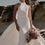 Thumbnail: Elegant Sleeveless Halter Satin Beach Wedding Dress | Mermaid Bridal Gown with D
