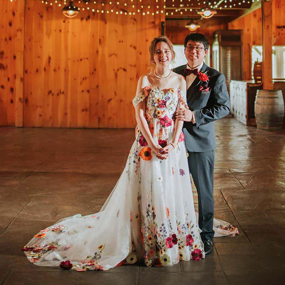 Thumbnail: Boho Floral Embroidered Wedding Dress – Off-Shoulder, Backless, Sweetheart Nec