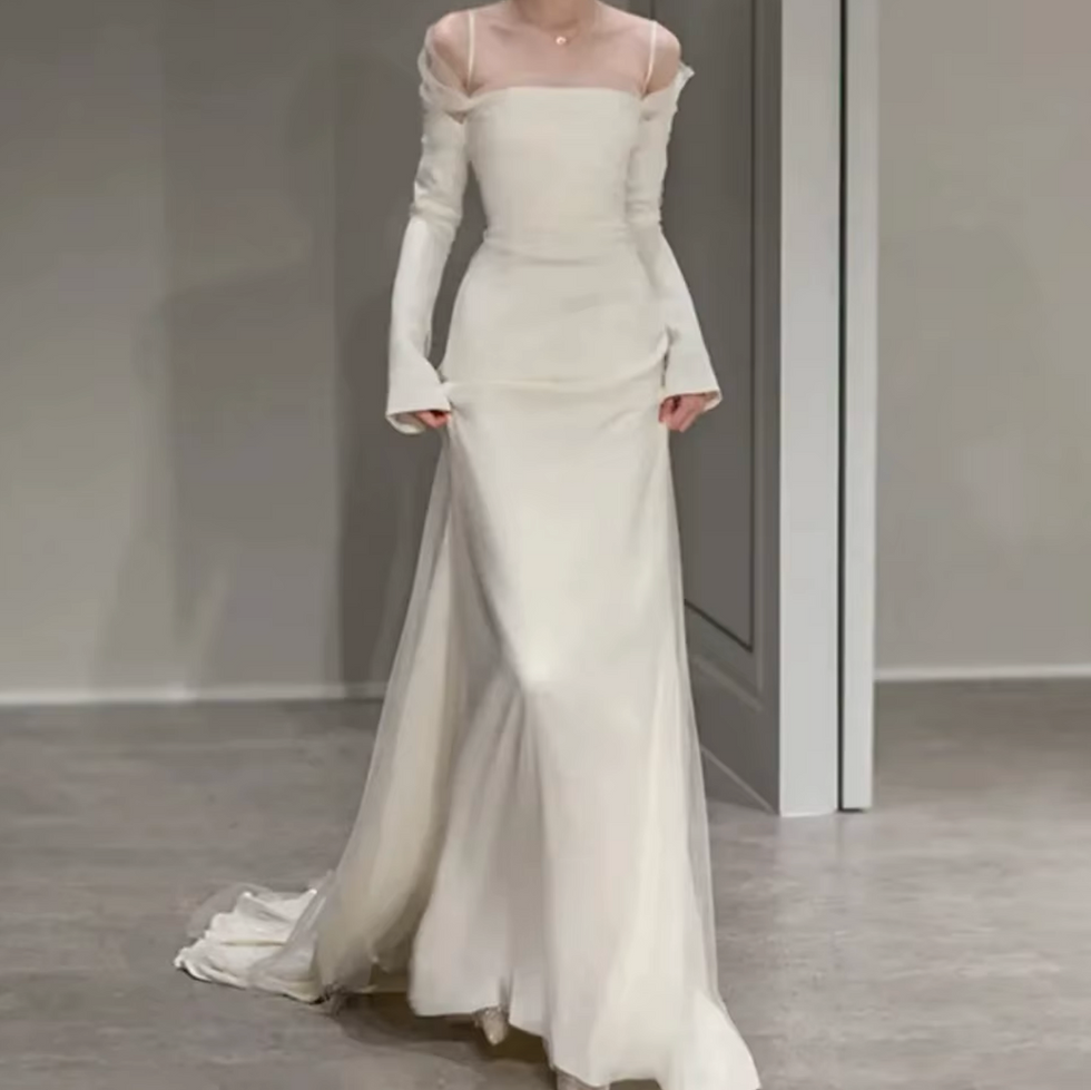 Thumbnail: Elegant Sheath Wedding Dress | Minimalistic Sexy Bridal Gown