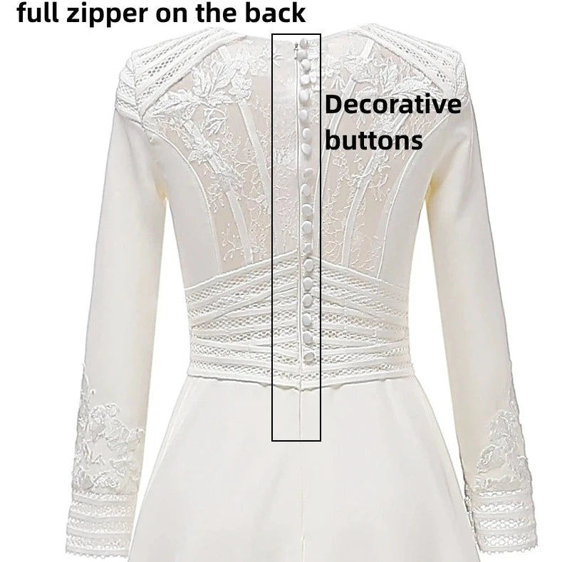 Thumbnail: Modest Satin Bridal Gown | Simple Muslim Wedding Dress