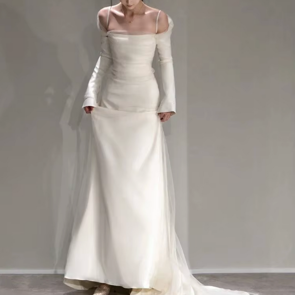 Thumbnail: Elegant Sheath Wedding Dress | Minimalistic Sexy Bridal Gown