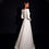 Thumbnail: Classic A-Line Satin Wedding Dress with Long Puff Sleeves and Square Collar - El