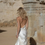 Thumbnail: Simple Mermaid White Wedding Dress - Sleek Satin Halter Backless Bridal Gown wit