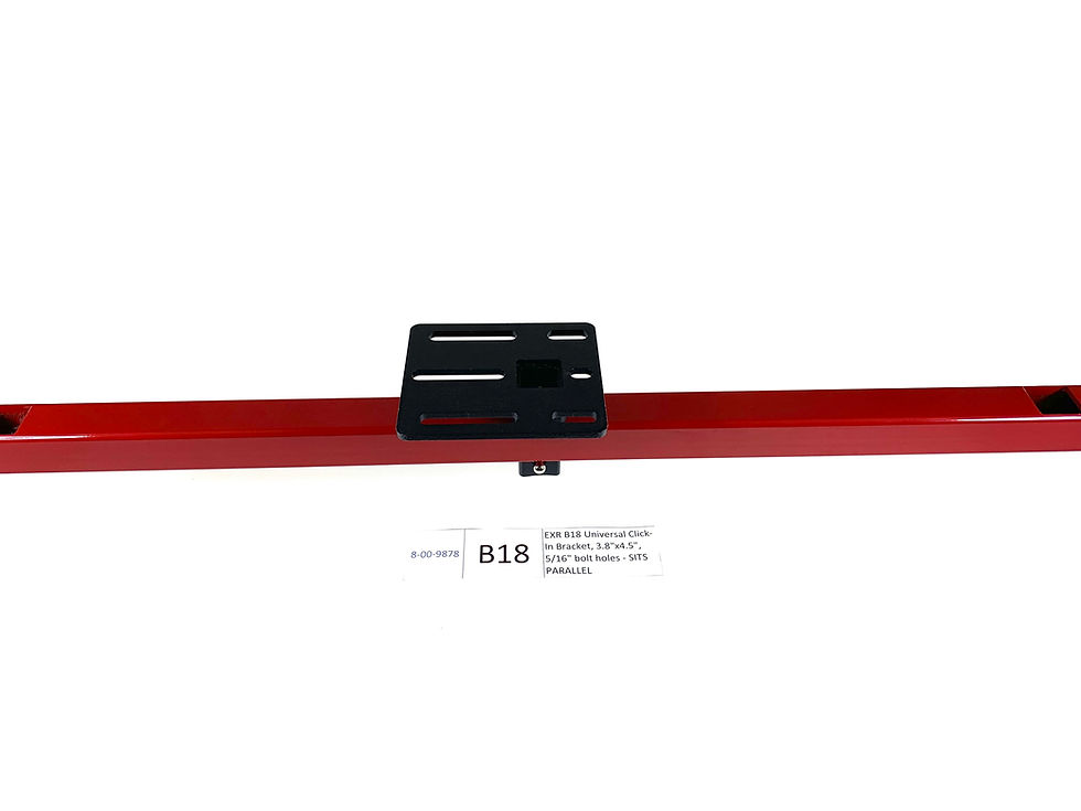 Thumbnail: EXR B18 Universal Click-In Bracket, 3.8"x4.5", 5/16" bolt holes - SITS PARALLEL