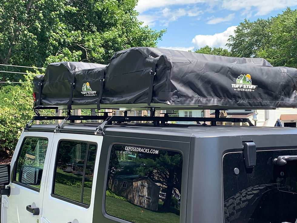Thumbnail: 9708 BLACK NO DRILL CLICK-IN Roof Racks Jeep Wrangler JKU (4dr) Hard Top