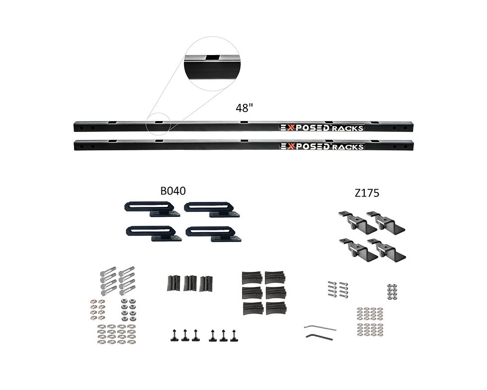 EXR 'WEEKENDER-8773' Black Crossbars - (2) 48" Click-In bars, 1.76" above Rails