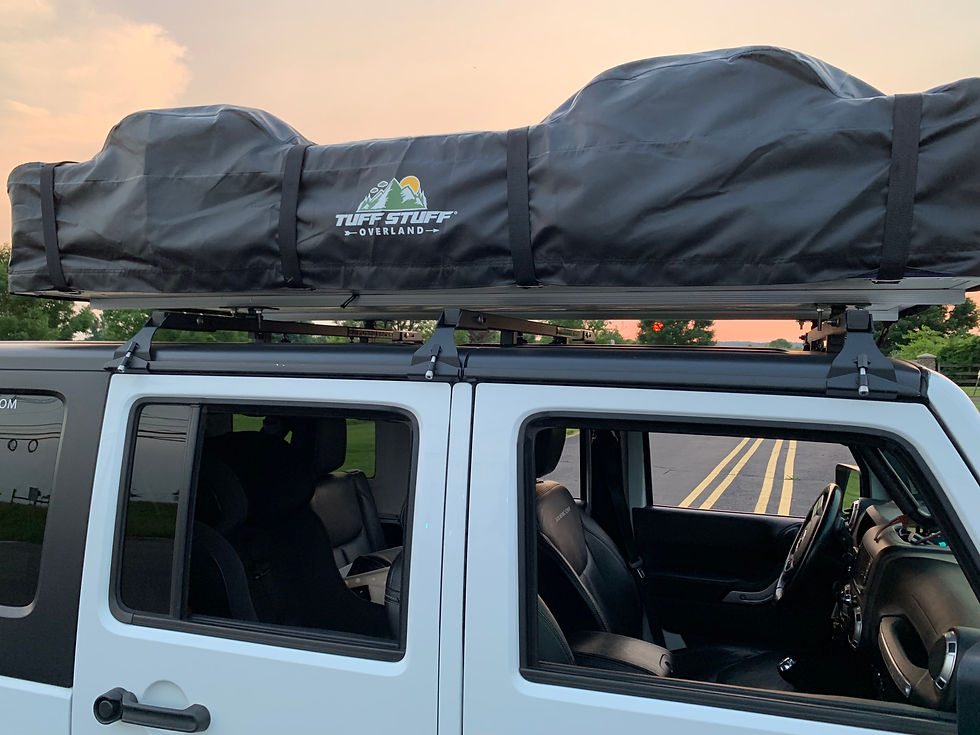 Thumbnail: 9708 BLACK NO DRILL CLICK-IN Roof Racks Jeep Wrangler JKU (4dr) Hard Top