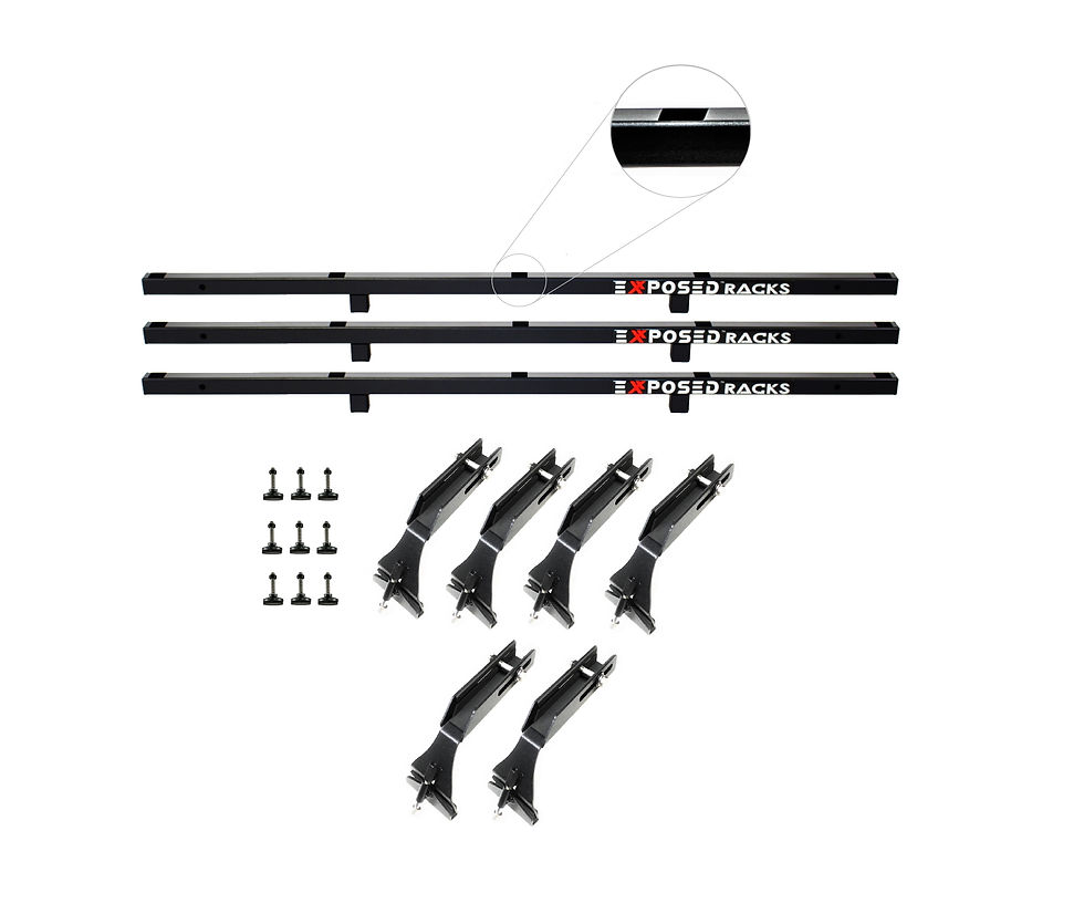 Thumbnail: 9708 BLACK NO DRILL CLICK-IN Roof Racks Jeep Wrangler JKU (4dr) Hard Top