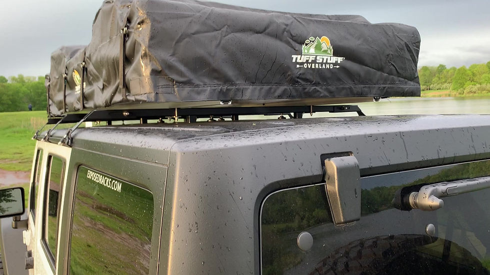 Thumbnail: 9608 BLACK NO DRILL Roof Racks Jeep Wrangler JKU (4dr) Hard Top