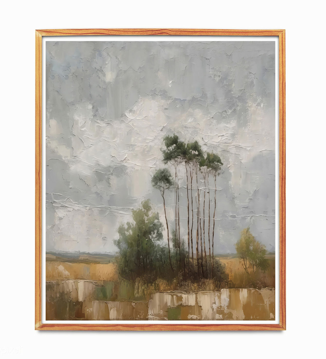 Vintage European Landscape Oil Painting, Country Landscape Print, Rustic Farmhou