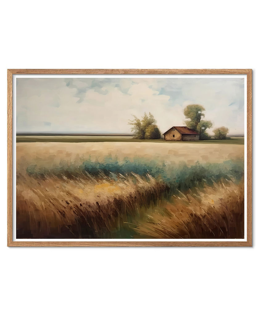 Rustic Country Wall Art | Vertical Landscape Painting | Vintage Downloadable