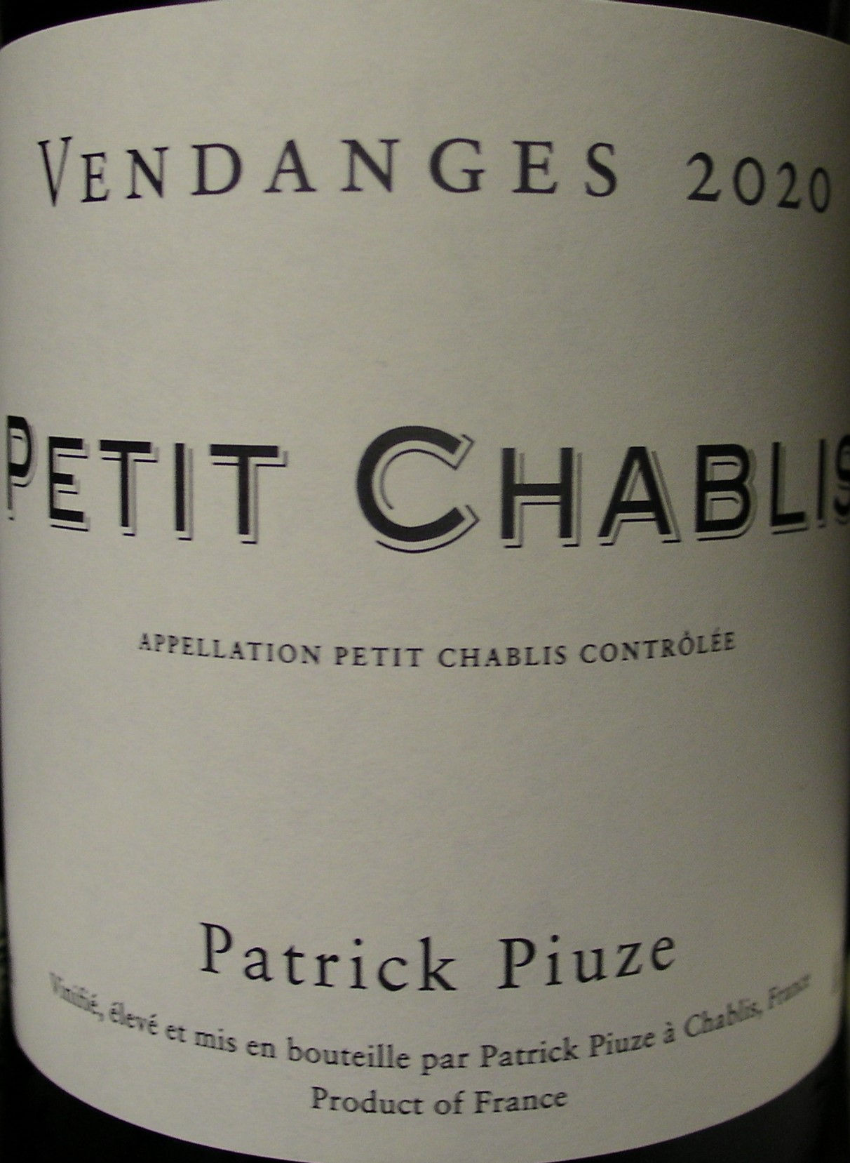 Petit Chablis 2020 PIUZE Blanc