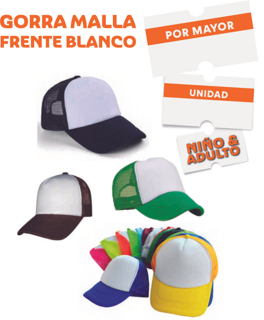 Gorra malla frente blanco