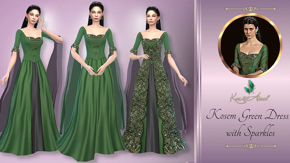 🌿Kosem Green Dress with Sparkles🌿