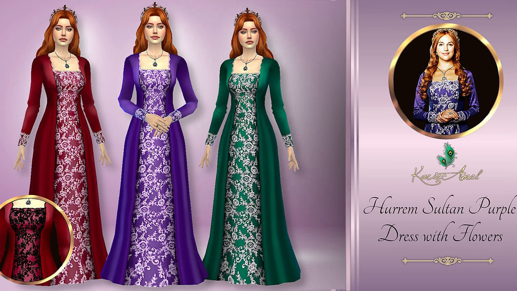 🔮Hurrem Purple Dress with Flowers🔮