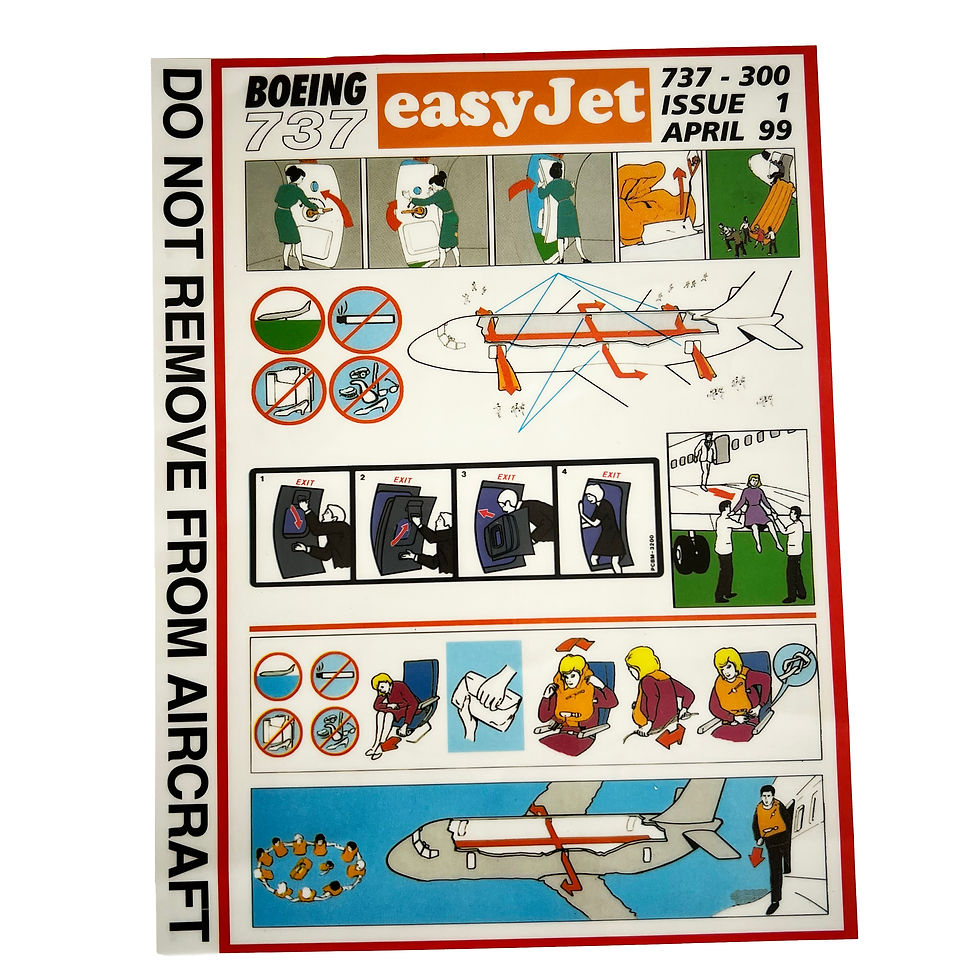 EasyJet Boeing 737 Safety Card 1999