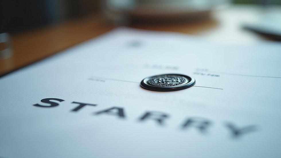 Close-up view of a digital document with an electronic notary seal