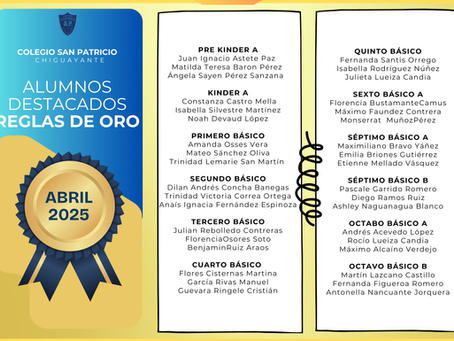 Estudiantes Destacados Abril [Reglas de Oro]