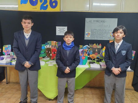Patricianos de 8° Básico realizan actividad de cubismo en Artes Visuales
