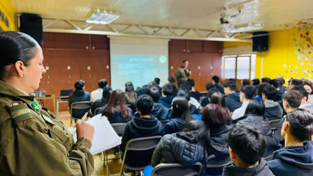 Carabineros de la 7ª Comisaría de Chiguayante refuerzan la prevención y seguridad en el Colegio San Patricio