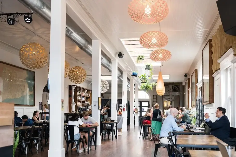 The stylish dining room at Meridian
