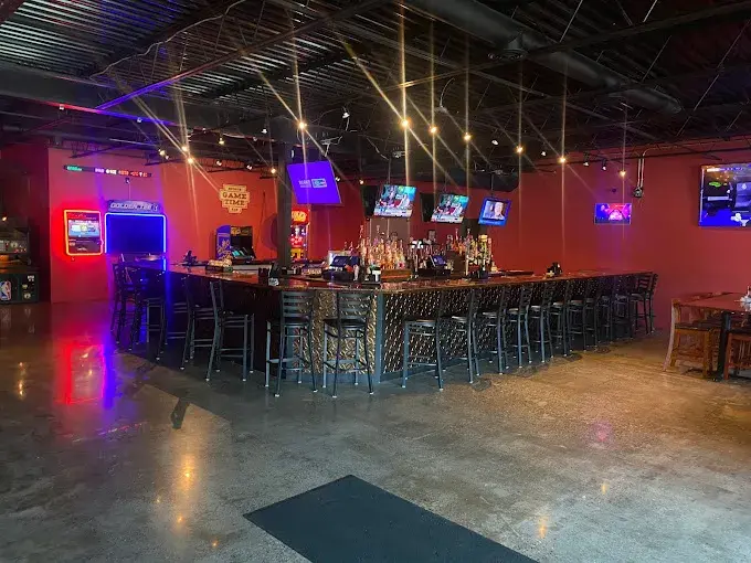 View of the bar seating at Game Time Sports Bar
