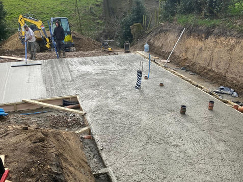 Completed exterior concrete installation at a residential home