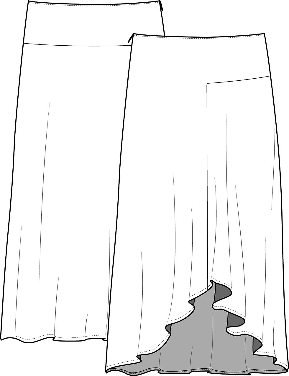 Asymmetric skirt