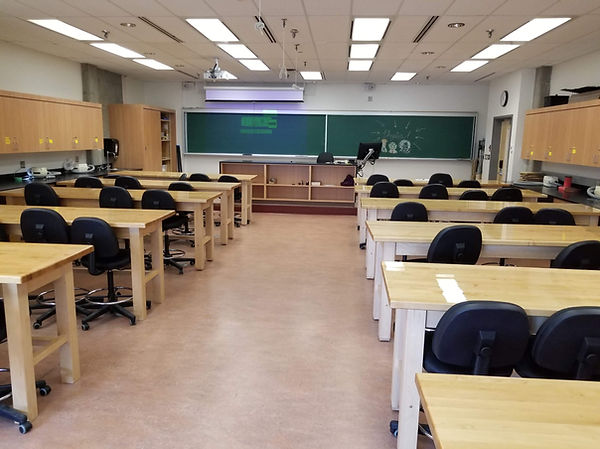 Empty Physic classroom from the back of the room (at UFV)