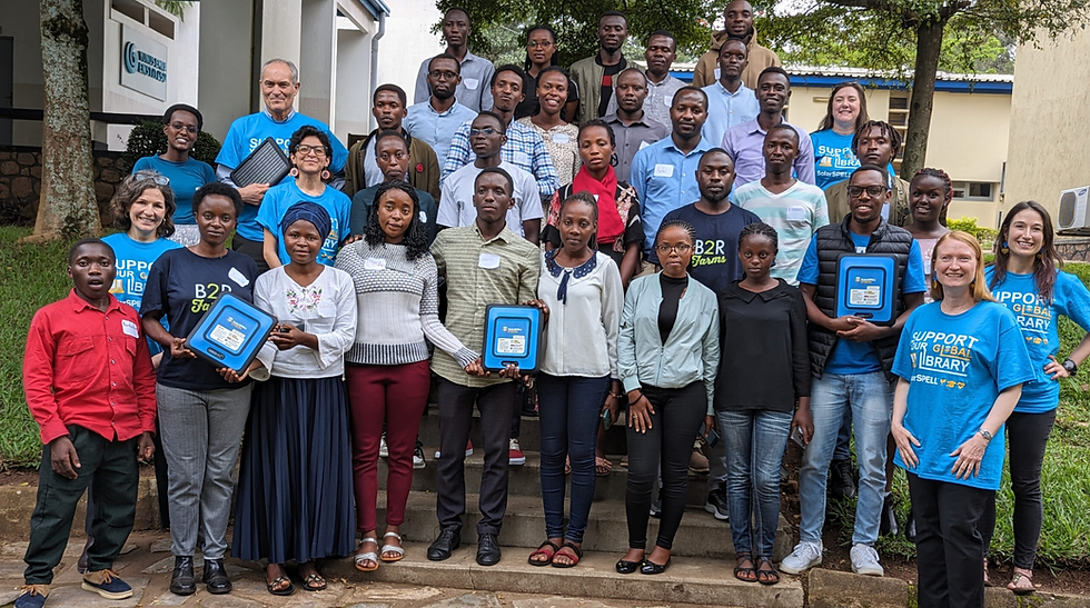 african students using small solar panel, a microcomputer, and a digital memory card