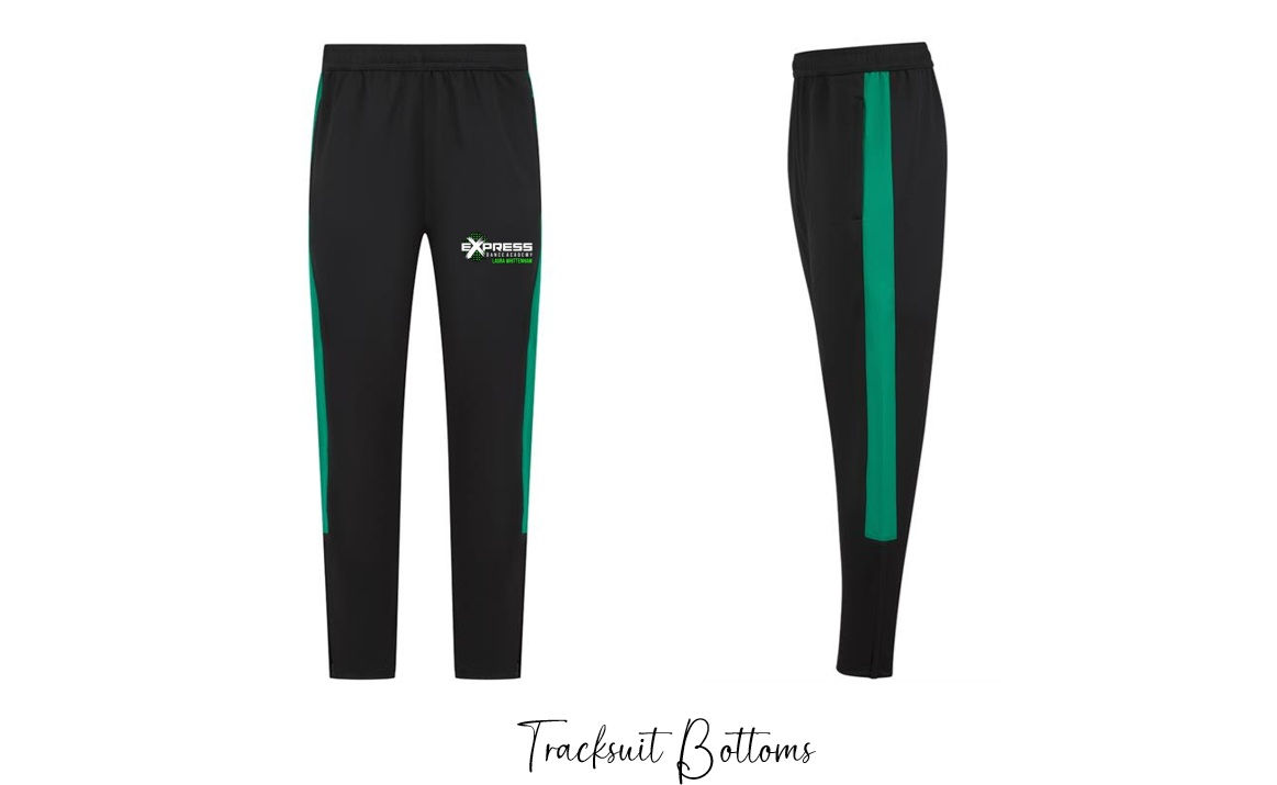 Express Dance Academy - Tracksuit Bottoms (Green Stripe)