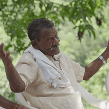 Mannan elder sharing their community stories in the event of participatory discussion 