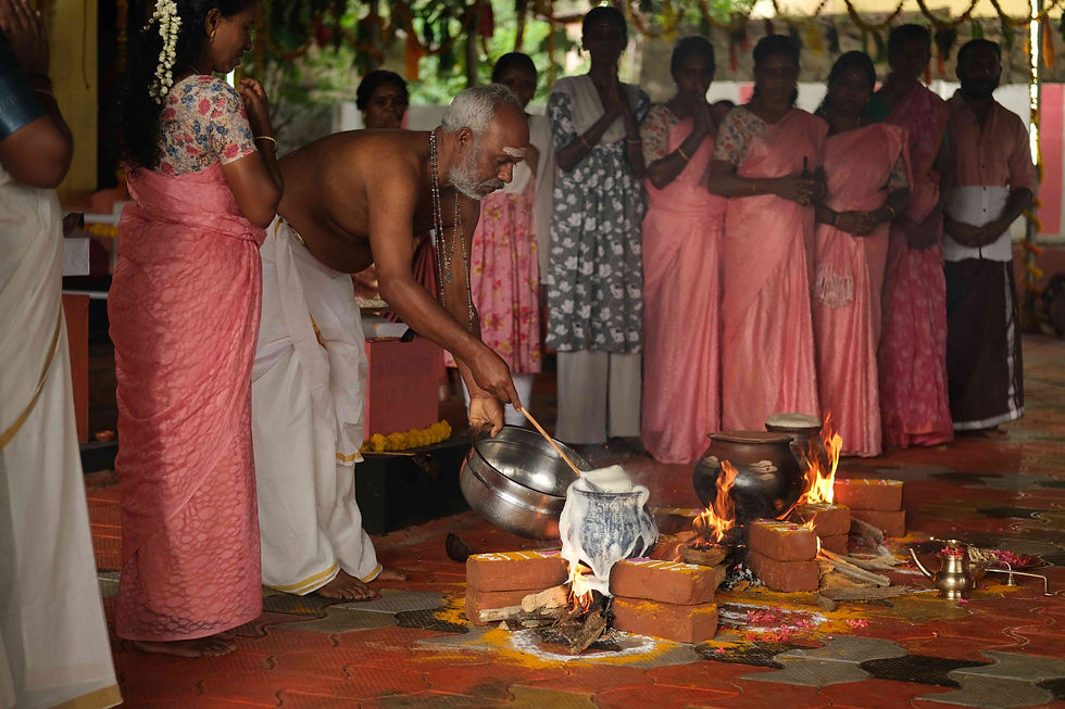 Pongala event during the last day of the festival at the temple