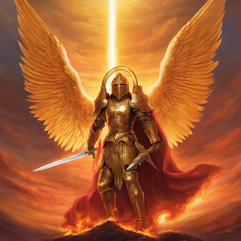 angels clothed with gold armour in a fiery sky.jpg