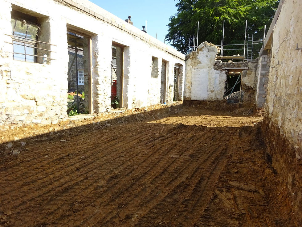 Camrose Barns, Demolition and preparation of site.