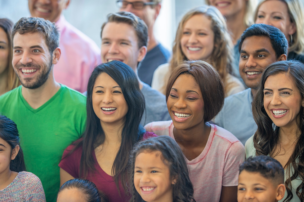 A group of people smiling