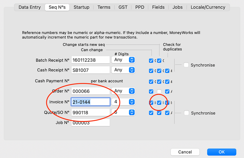 Edit Invoice number