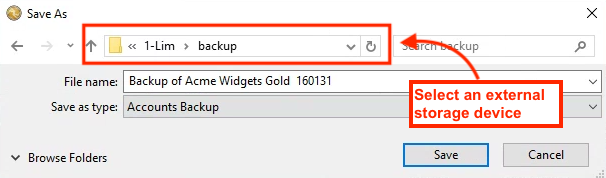 Backup MoneyWorks