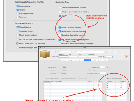Track inventory from multiple locations
