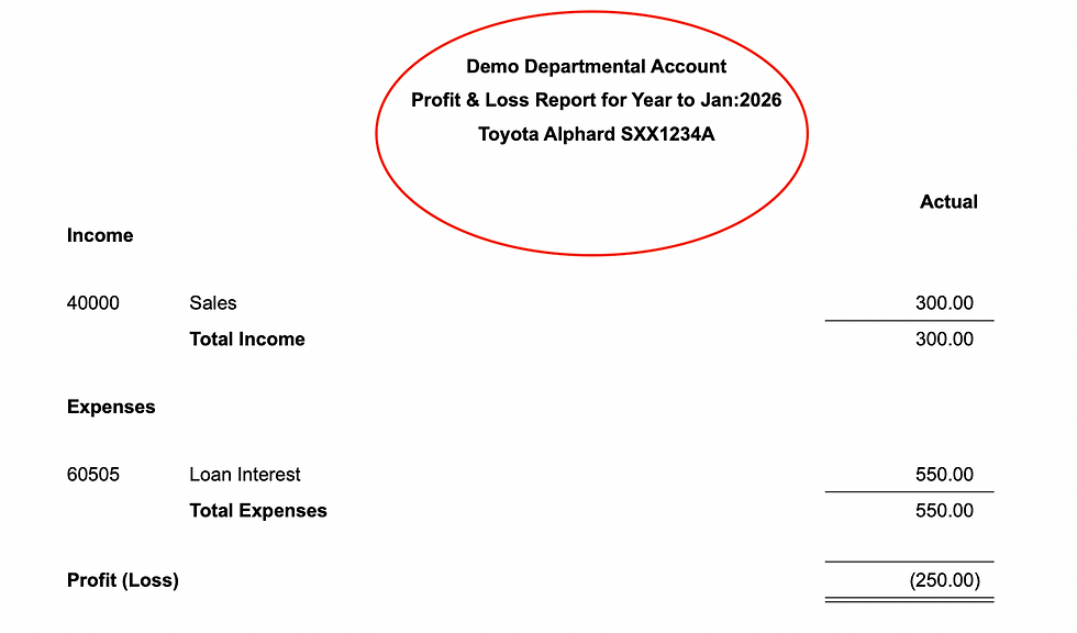 Profit & Loss report by Department