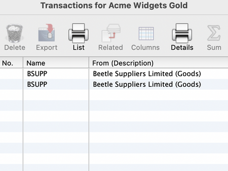Search transactions