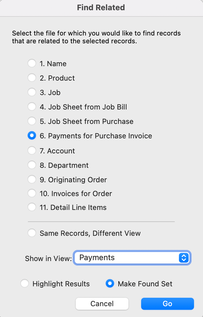 Find Related Payment