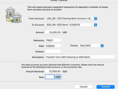 Fund Transfer: Record a Foreign Currency Transaction in MoneyWorks
