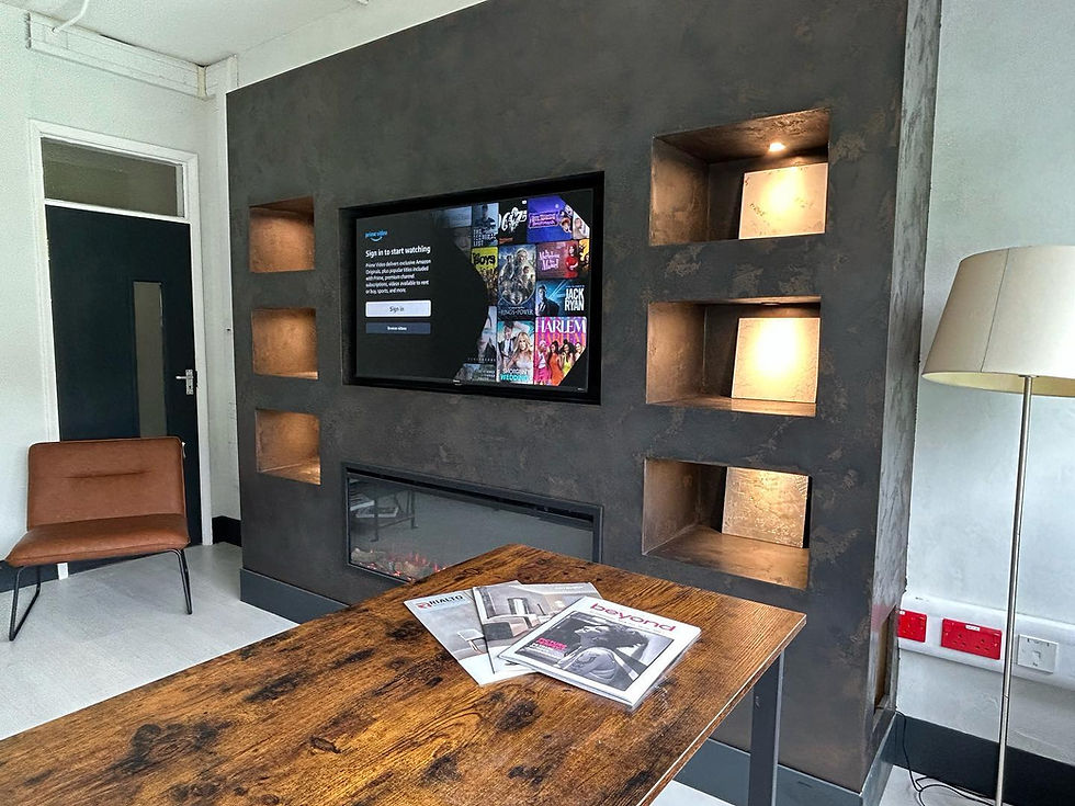 Rialto Wall Designs - Italian Polished Plaster TV Media Walls - Leeds Ilkley Yorkshire