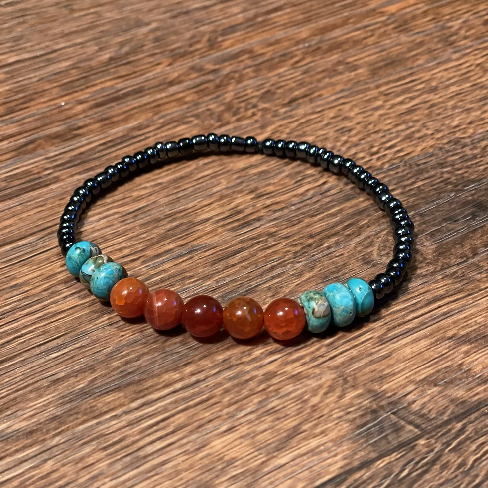 Thumbnail: Fire Agate & Jasper Stretch Bracelet
