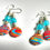 Thumbnail: Red Malachite, Agate & Fine Silver Drop Earrings