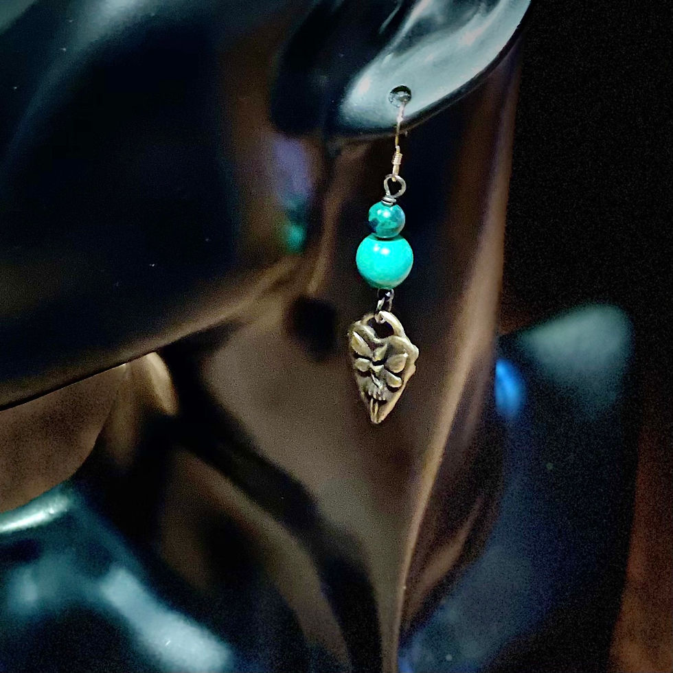 Thumbnail: 14k Gold & Brass Fairy 🧚‍♀️ Jasper Earrings