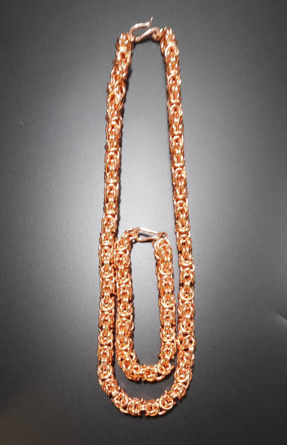 Thumbnail: Byzantine Chunky Silver & Copper Chain Bracelet Sets