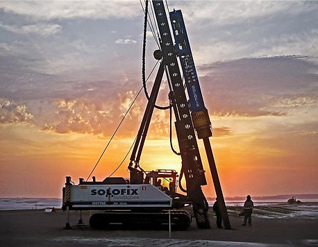 Junttan Piling Machine at sunset
